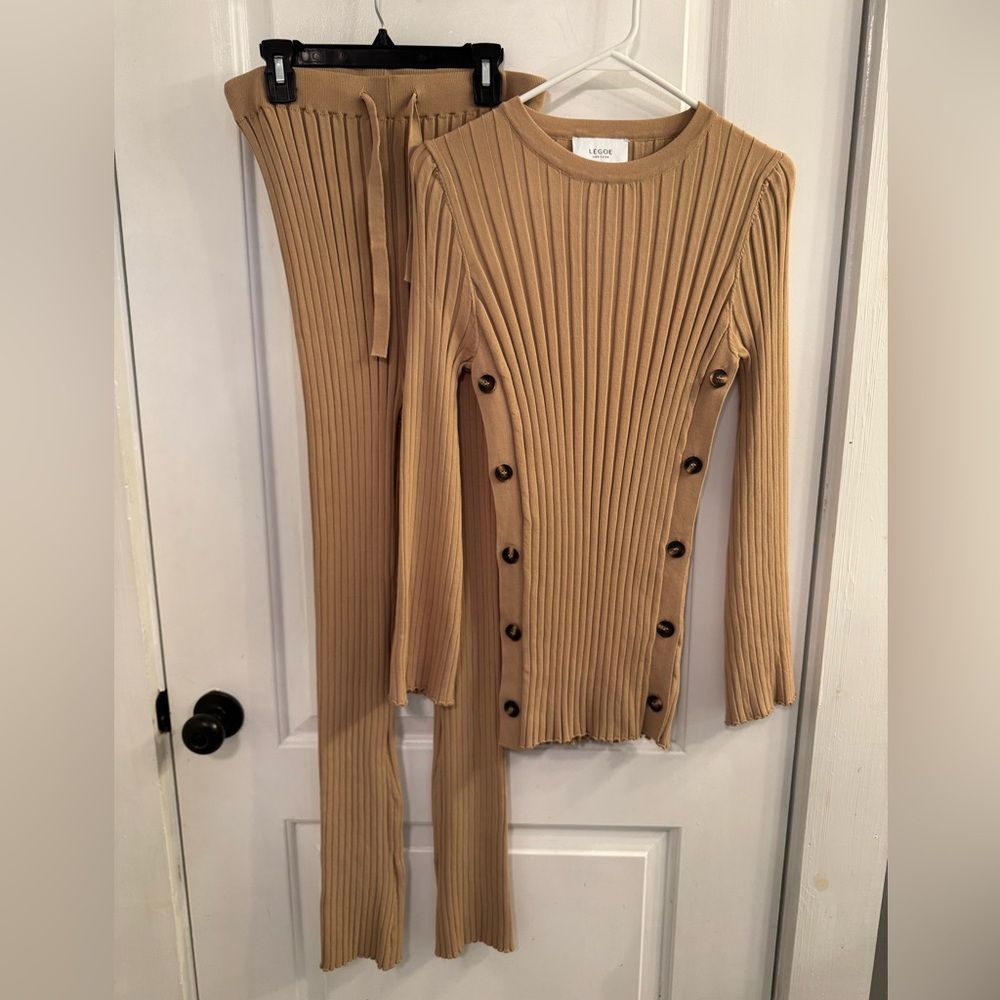 Women's Tan Sweater Set